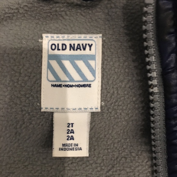 Old navy blue fleece lined vest - Picture 2 of 3